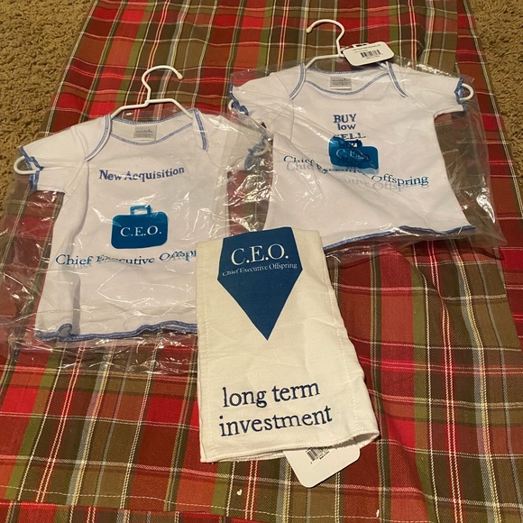 Mud Pie Chief Executive Offspring Baby T-shirts (0-6 mos) and birth cloth - Picture 1 of 6